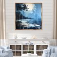 thumbnail image 1 of Designart "Tropical Palms: Blue & Grey Collage III" Coastal Floater Framed Canvas Wall Art, 1 of 5