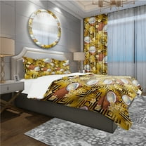 Designart 'Tropical Pattern with Coconuts & Flowers' Tropical Duvet Cover Set