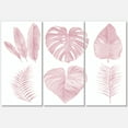 thumbnail image 1 of Designart ' Tropical Pink Watercolour Leaves On White I ' Shabby Chic Canvas Wall Art Print, 1 of 3