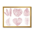 thumbnail image 1 of Designart 'Tropical Pink Watercolour Leaves On White I' Shabby Chic Framed Art Print, 1 of 4