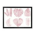 thumbnail image 1 of Designart 'Tropical Pink Watercolour Leaves On White I' Shabby Chic Framed Art Print, 1 of 4