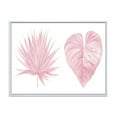 thumbnail image 1 of Designart 'Tropical Pink Watercolour Leaves On White II' Shabby Chic Framed Canvas Wall Art Print, 1 of 5