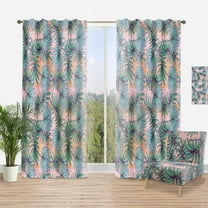 Designart 'Tropical Plants With Summer Colorful HawaIIan Pattern' Tropical Curtain Panel