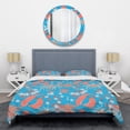 thumbnail image 1 of Designart 'Tropical Retro Foliage Coral II' Mid-Century Modern Duvet Cover Set, 1 of 4