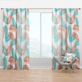 thumbnail image 1 of Designart 'Tropical Retro Foliage II' Mid-Century Modern Curtain Panel, 1 of 4