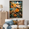 thumbnail image 1 of Designart "Tropical Tangle Orange Blue painting II" Abstract Collages Floater Framed Canvas Art Print, 1 of 7