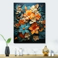 thumbnail image 1 of Designart "Tropical Tangle Orange Blue painting III" Abstract Collages Metal Wall Art, 1 of 1