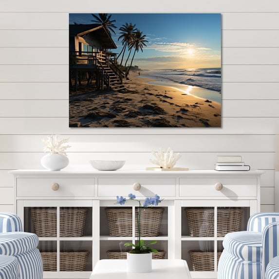 Designart "Tropical Vibes Beach Photo III" Nautical & Beach Metal Art Print