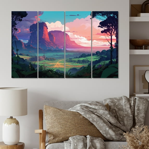 Designart "Tropical Wilderness Exotic Escape" Forest Metal Wall Decor Set