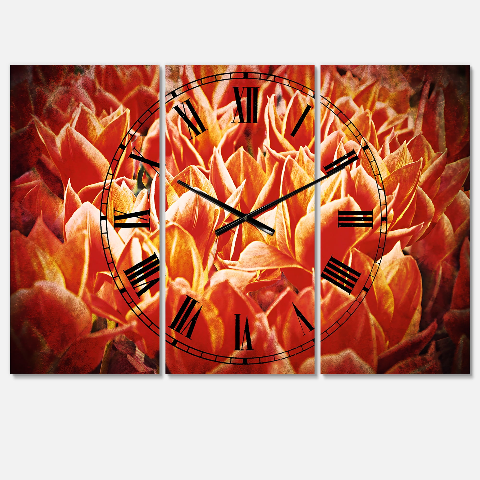 Designart 'Tulip Flowers in the Keukenhof Park' Traditional Wall Clock