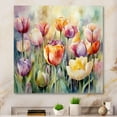 thumbnail image 1 of Designart "Tulip Garden" Floral Palms & Palm Trees Metal Art Living Room, 1 of 5