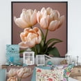 thumbnail image 1 of Designart "Tulip Serenity In Soft Hues" Tulips Floater Framed Canvas Wall Art, 1 of 5