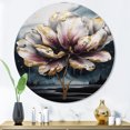 thumbnail image 1 of Designart "Tulip Tapestry Pink II" Floral Tulip Metal Round Wall Art Prints, 1 of 5