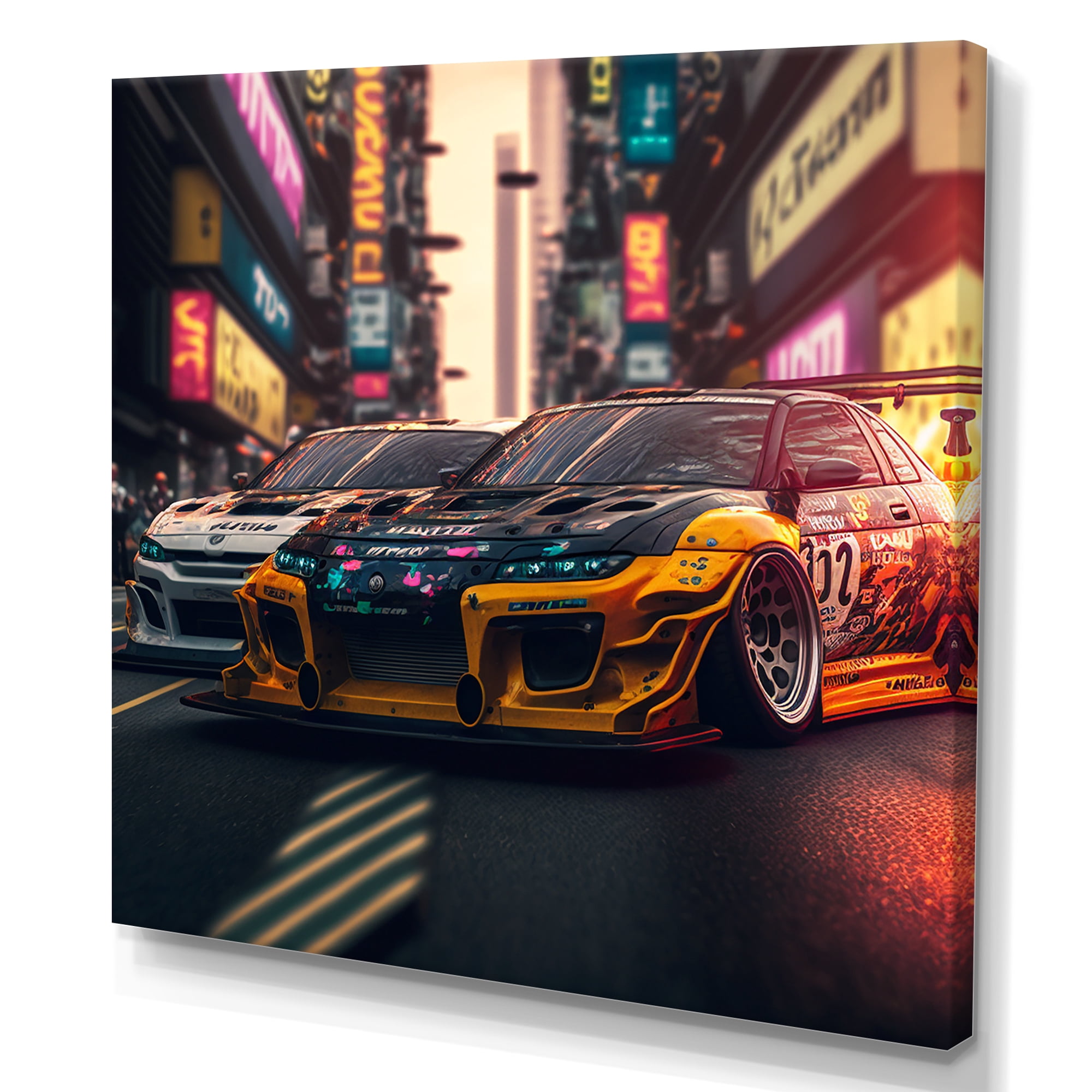 Designart Tunning Car Drifting In Toyko III Canvas Wall Art