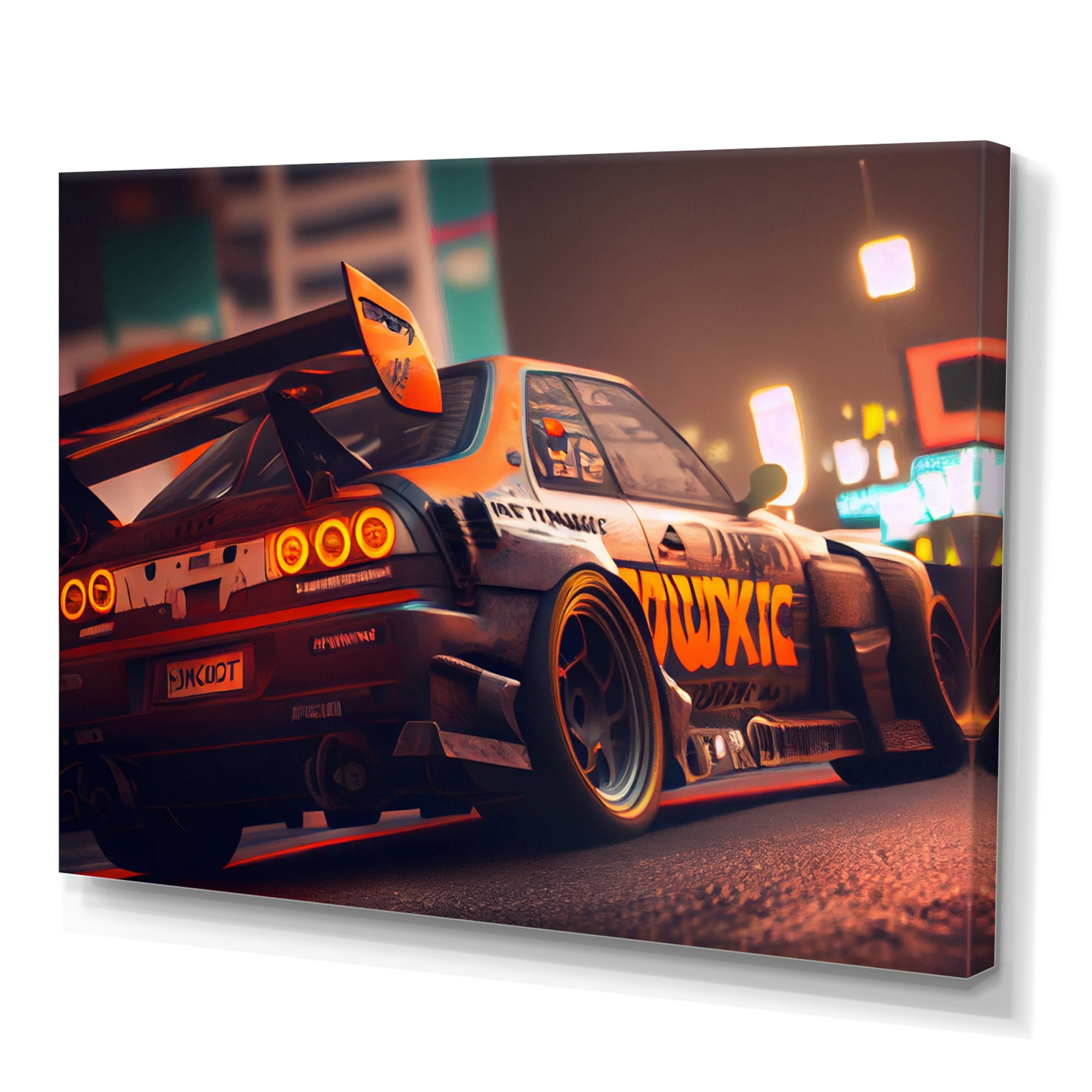 Designart Tunning Car Drifting In Toyko V Canvas Wall Art