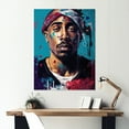 thumbnail image 1 of Designart "Tupac King of Rap (Celebrity) II" Celebrity Metal Art Living Room, 1 of 5