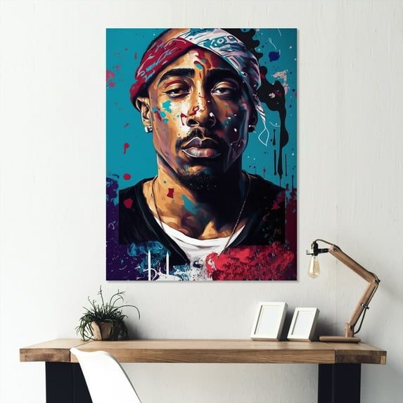 Designart "Tupac King of Rap (Celebrity) II" Celebrity Metal Art Living Room