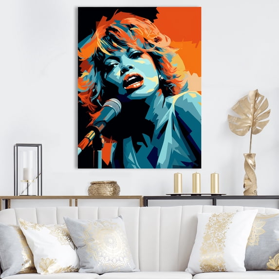 Designart "Turner In Turquoise II" Pop Art Canvas Wall Art