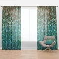 thumbnail image 1 of Designart 'Turquoise Blocked Abstract I' Modern Curtain Panel, 1 of 4