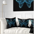 thumbnail image 1 of Designart Turquoise Fractal Butterfly in Dark - Abstract Throw Pillow - 18x18, 1 of 5