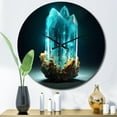 thumbnail image 1 of Designart "Turquoise Gold Vibrant Stones Aqua Treasures" Stone Geode Oversized Wall Clock, 1 of 5