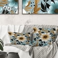 thumbnail image 1 of Designart "Turquoise Ivory Coastal Flair" Floral Printed Throw Pillow, 1 of 5