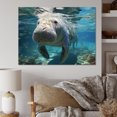 thumbnail image 1 of Designart "Turquoise Majesty of the Grey Manatee" Animals Wall Art Living Room, 1 of 5