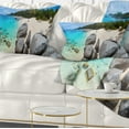 thumbnail image 1 of Designart Turquoise Ocean Water with Rocks - Modern Seascape Throw Pillow - 12x20, 1 of 5