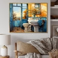 thumbnail image 1 of Designart "Turquoise Painted Bathroom I" Bath & Laundry Floater Framed Wall Decor, 1 of 7