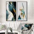thumbnail image 1 of Designart "Turquoise Retro Minimalism Pirouette IX" Modern Geometric Framed Wall Art Set Of 2 - Modern Gold Gallery Wall Frame Set For Home Decor, 1 of 6