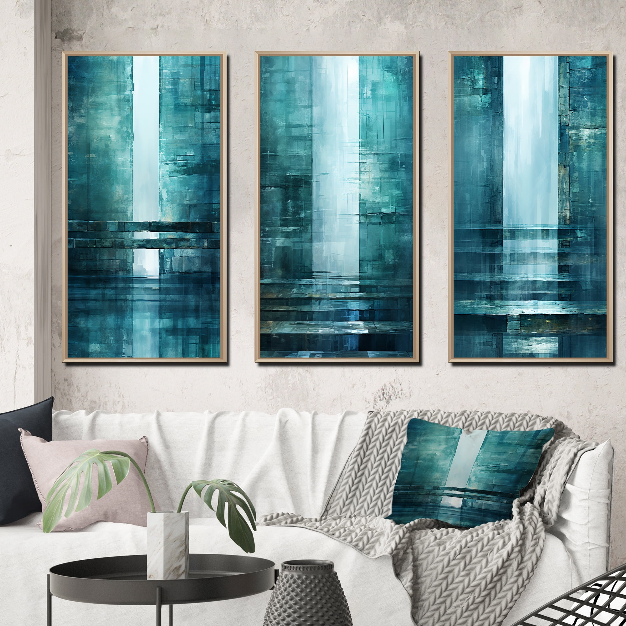 Designart "Turquoise Riverside Door to the Other Side II" Abstract