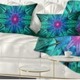 thumbnail image 1 of Designart Turquoise Star Fractal Stained Glass - Abstract Throw Pillow - 12x20, 1 of 1