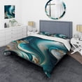thumbnail image 1 of Designart "Turquoise-Tinted Geode Abstraction III" Abstract Marble Bedding Covert Set - Modern Turquoise Abstract Bed Set With 1 Sham, 1 of 6