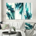 thumbnail image 1 of Designart "Turquoise Tropics - A Celebration of Joy II" Abstract Liquid Ink Wall Art Set Of 3 - Modern Blue Gallery Set For Office Decor, 1 of 6