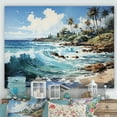 thumbnail image 1 of Designart "Turquoise Tropics With Palm Tree" Palms & Palm Trees Canvas Art Print, 1 of 7