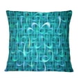 thumbnail image 1 of Designart Turquoise Watercolor Fractal Pattern - Abstract Throw Pillow - 18x18, 1 of 5