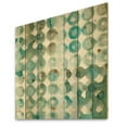 thumbnail image 1 of Designart 'Turquoise Watercolor Geometrical Pattern I' Modern & Transitional Print on Natural Pine Wood, 1 of 3