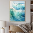 thumbnail image 1 of Designart "Turquoise White Ocean Marine Muted" Nautical & Beach Floater Framed Canvas Art Print, 1 of 7