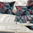 thumbnail image 1 of Designart Turquoise and Red Fractal Flower Pattern - Floral Throw Pillow - 12x20, 1 of 5