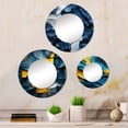 thumbnail image 1 of Designart "Turquoise and Yellow Abstract Spring Bliss I" Abstract Round Mirror Set of 3 - Modern Blue Round Office Wall Mounted Mirror Set, 1 of 5
