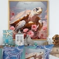 thumbnail image 1 of Designart "Turtle In Romantic Style" Animals Turtle Floater Framed Canvas Prints, 1 of 5