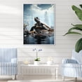 thumbnail image 1 of Designart "Turtle In Simplified Form" Animals Turtle Floater Framed Wall Art Living Room, 1 of 5
