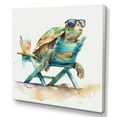 thumbnail image 1 of Designart Turtle Laying On A Beach Chair With Sunglasses III Canvas Wall Art, 1 of 5
