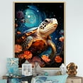 thumbnail image 1 of Designart "Turtle'S Intergalactic Voyage I" Animals Turtle Floater Framed Wall Art Prints, 1 of 5
