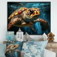 thumbnail image 1 of Designart "Turtle Serenity Depicted Abstractly I" Animals Turtle Floater Framed Wall Art Prints, 1 of 5