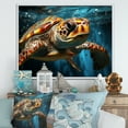 thumbnail image 1 of Designart "Turtle Serenity Depicted Abstractly I" Animals Turtle Floater Framed Wall Art Prints, 1 of 5