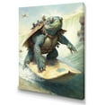 thumbnail image 1 of Designart Turtle Surfing With Goggles Canvas Wall Art, 1 of 5