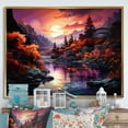 thumbnail image 1 of Designart "Twilight Passage on the Pink Bridge I" Bridges Floater Framed Wall Decor, 1 of 7