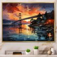 thumbnail image 1 of Designart "Twilight Passage on the Pink Bridge II" Architecture Floater Framed Canvas Art Print, 1 of 7