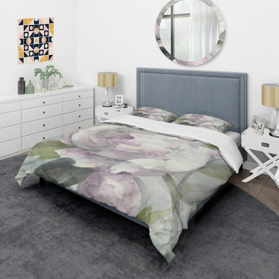Designart 'Twilight Peony' Shabby Duvet Cover Set